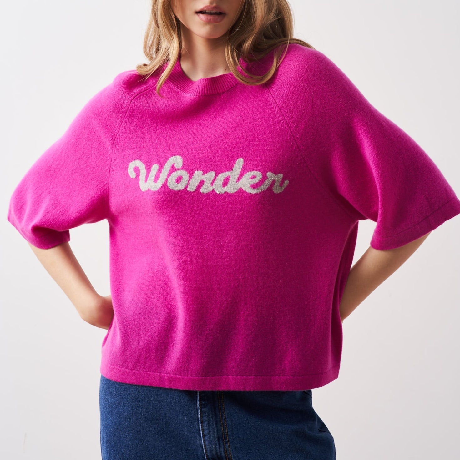 Absolut Cashmere - Jersey Mcr 3/4 Elea con cuello redondo - Wonder Lollipop - 100% Cachemira 12Gg - Mujer