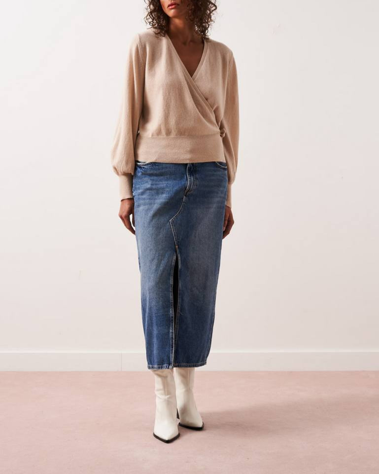 Absolut Cashmere - Belinda Wrap Cardigan - Sand - 100% Cashmere 12Gg - Women