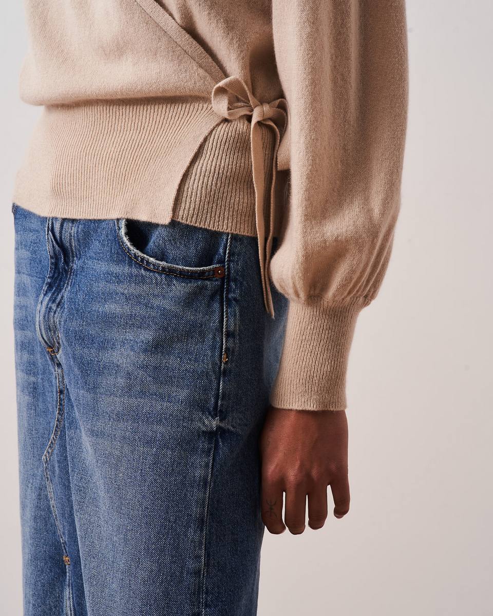 Absolut Cashmere - Belinda Wrap Cardigan - Sand - 100% Cashmere 12Gg - Women