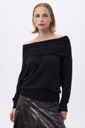 Pullover mit Bardot-Ausschnitt und freien Schultern F Abys – Schwarz – Damen