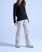 Pull Col Rond Finitions Roulées Taylor - Noir - 100% Cachemire 12Gg - Mixte