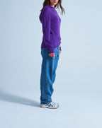 Gilet Capuche Finitions Roulées Leone - Aubergine - 100% Cachemire 12Gg - Mixte