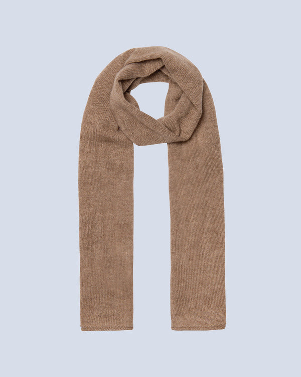 Jordan Rolled Finish Scarf - Chestnut - 100% Cashmere 12Gg - Mixed