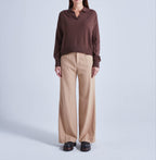 Absolut Cashmere - Karena Long-Sleeve Polo - Chocolate - Women