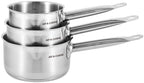 Set 3 Casseroles 16/18/20cm Manche Fixe - Acier Inoxydable - Inox