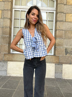 Louison Top With Bows Blue