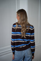 Zola Striped Polo Shirt - Blue