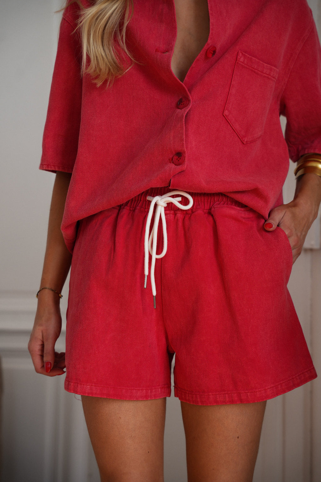 Shorts vaqueros Ezra - Rojo