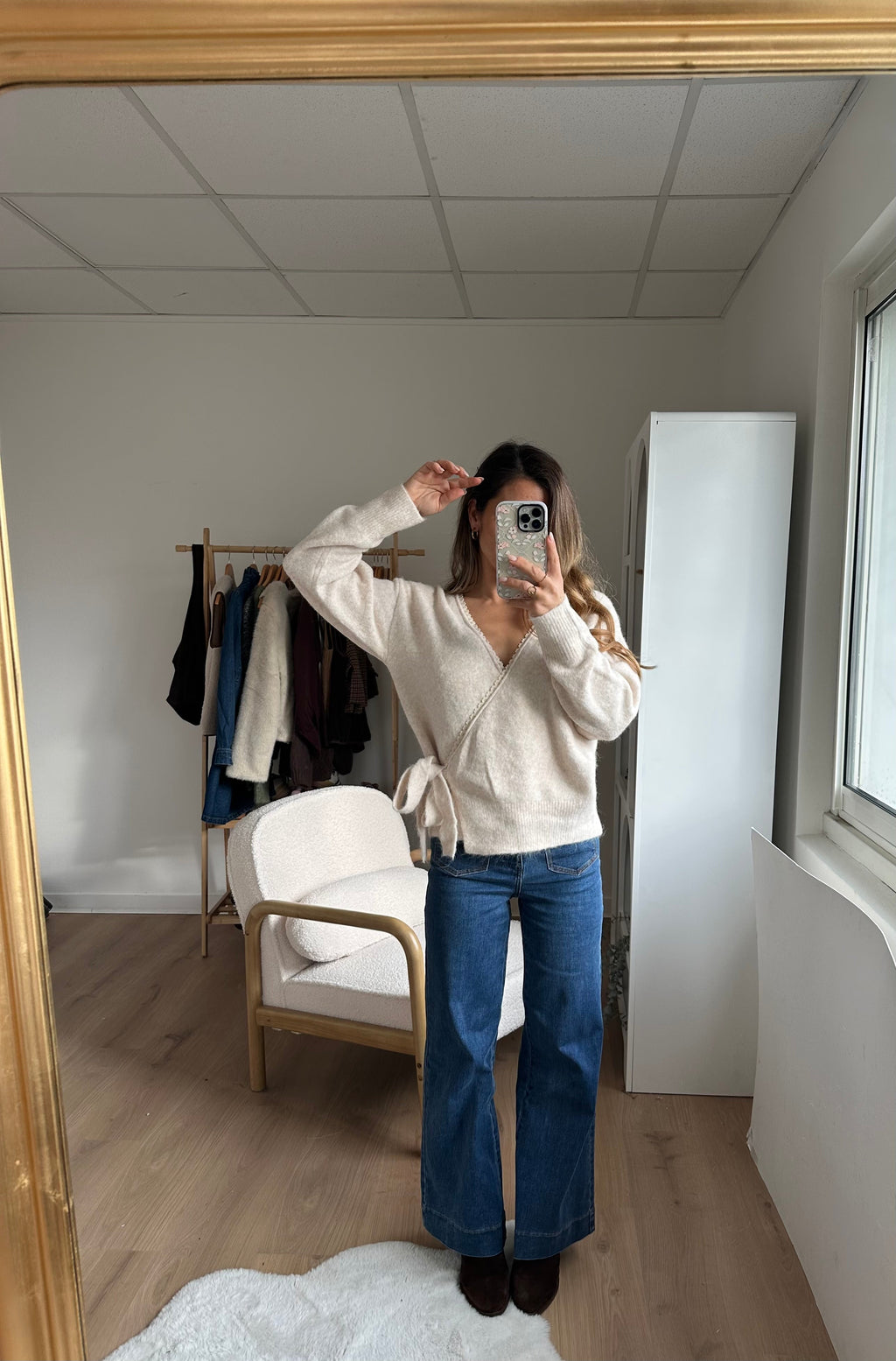 Cardigan À Noeud Chloé Beige