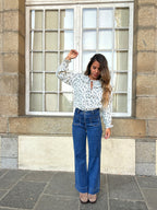 Blouse À Col Large Fleurie Maria