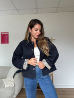 Liberty Cotton Trench Jacket Navy Edith