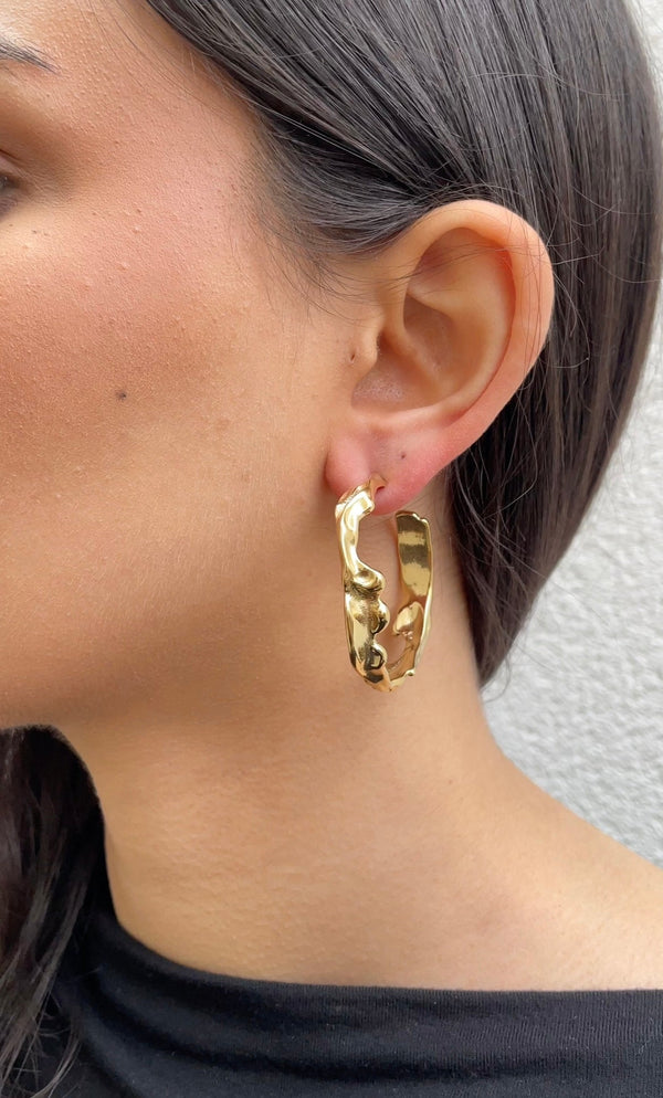 Melted hoop earrings