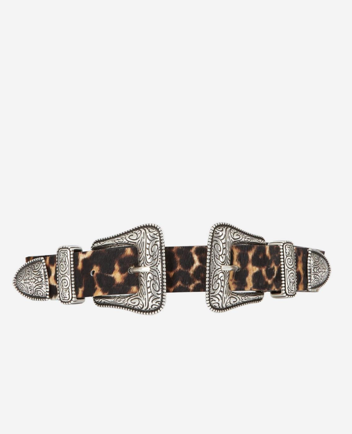 The Kooples - Ceinture À Double Boucle En Cuir De Veau - Marron Et Camel - Femme