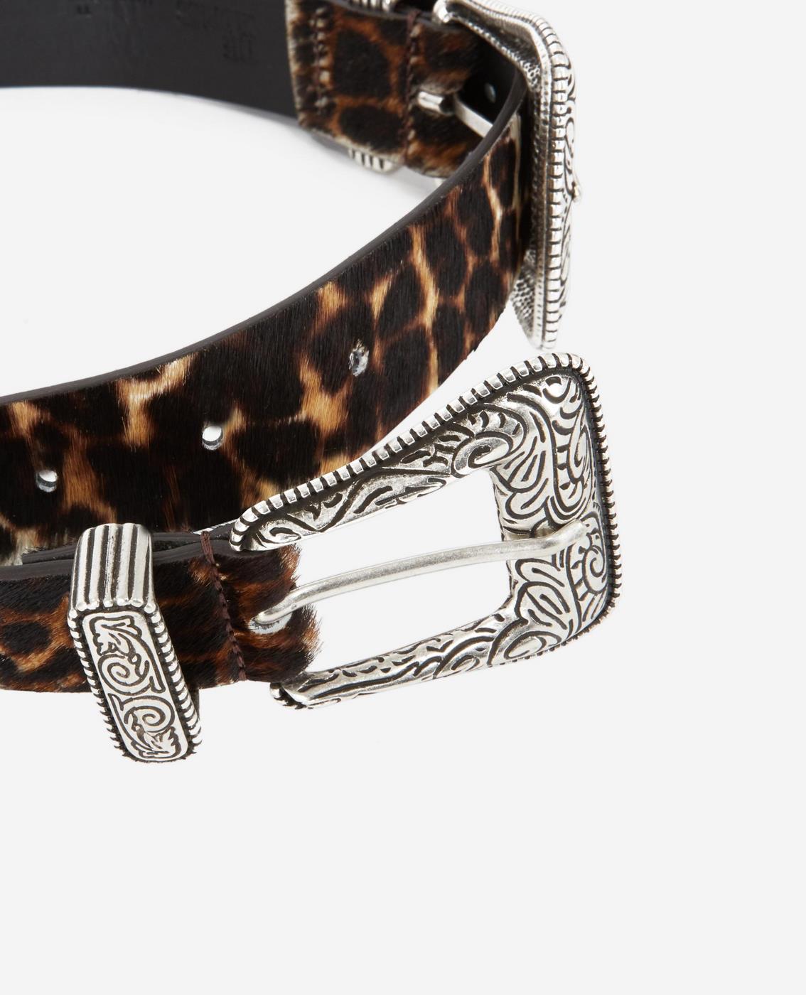 The Kooples - Ceinture À Double Boucle En Cuir De Veau - Marron Et Camel - Femme