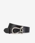 Cinturón de piel - Negro - Mujer