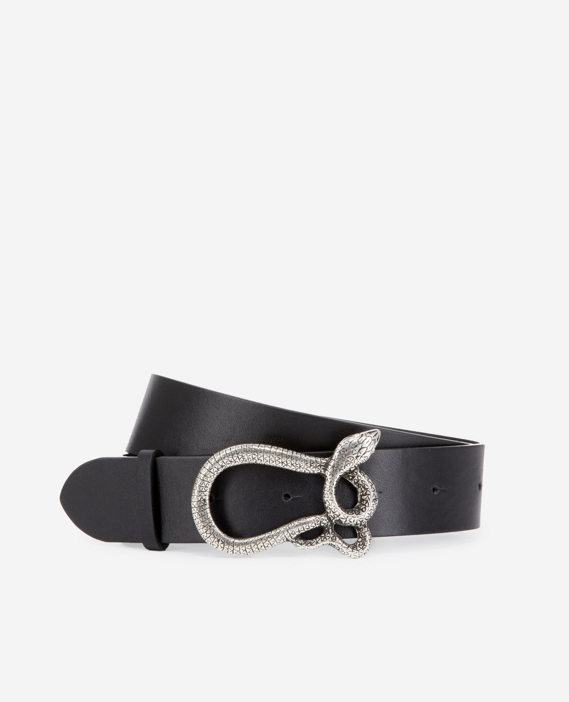 Cinturón de piel - Negro - Mujer