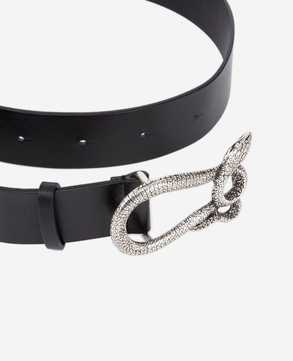 Cinturón de piel - Negro - Mujer