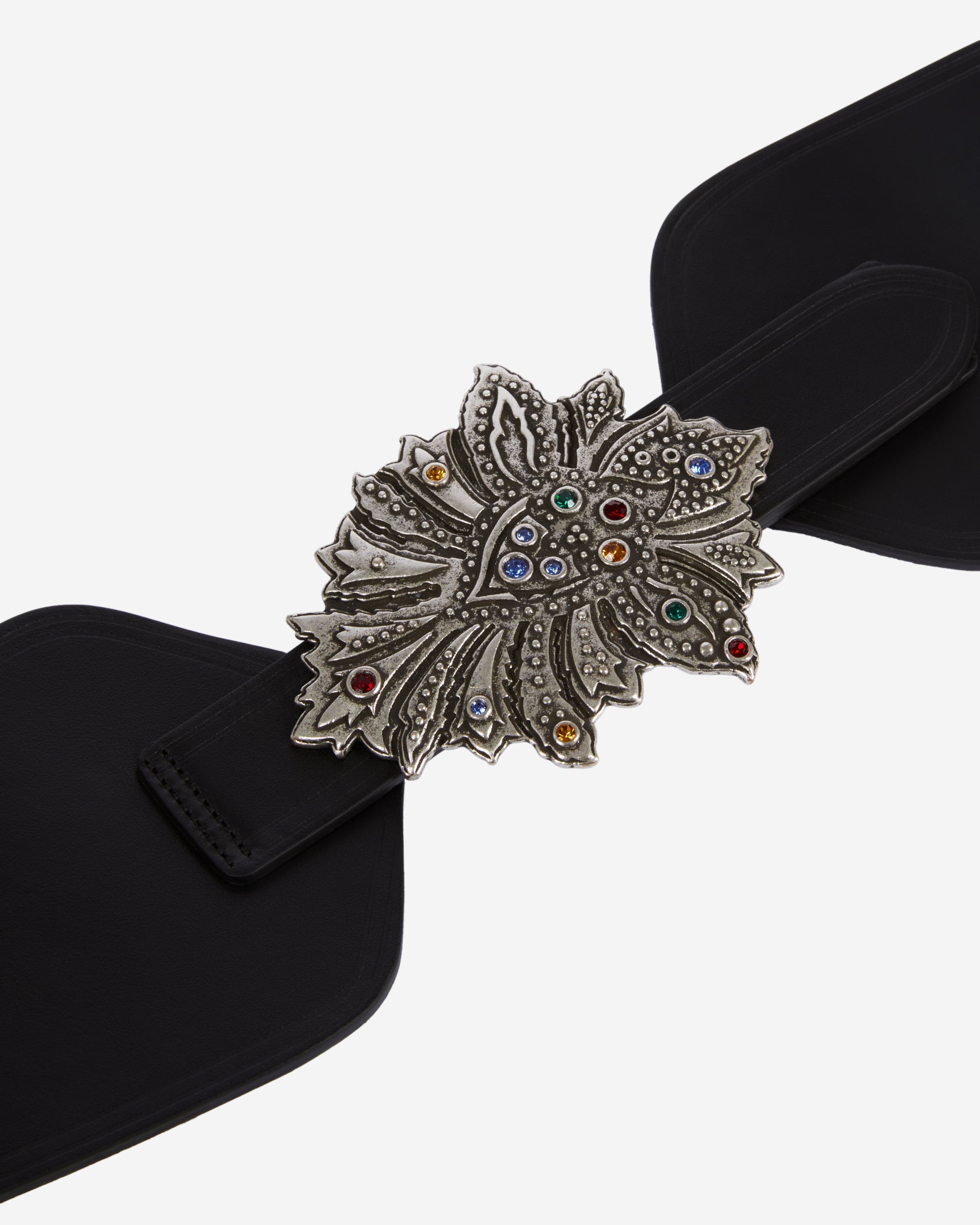 The Kooples - Ceinture En Cuir Taille Haute Avec Boucle Fleur