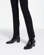 Vinyl Leather Ankle Boots With Interior Zip - Women