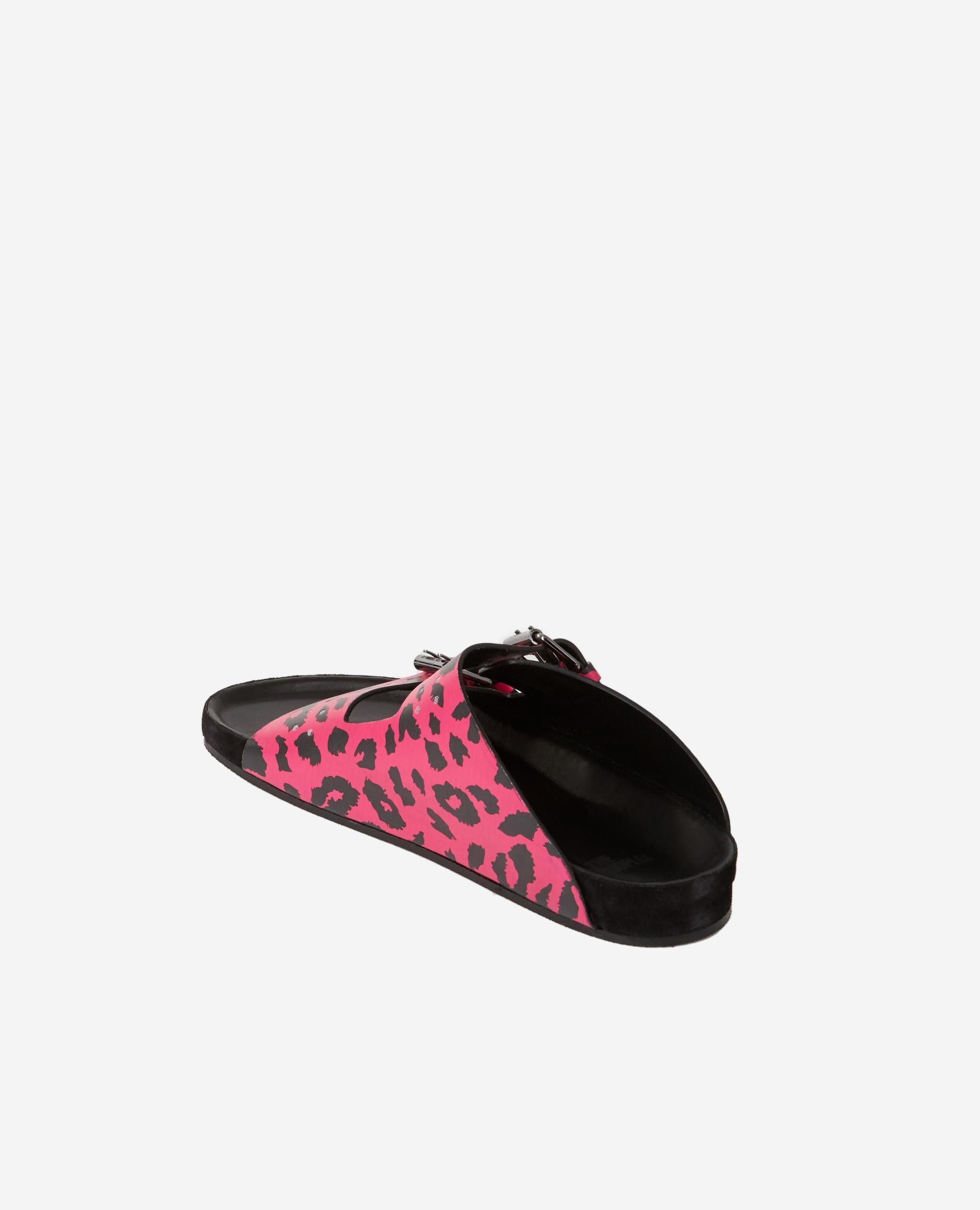 The Kooples - Mules En Cuir - Rose Et Noir - Femme