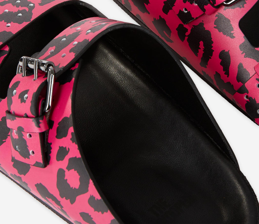 The Kooples - Mules En Cuir - Rose Et Noir - Femme