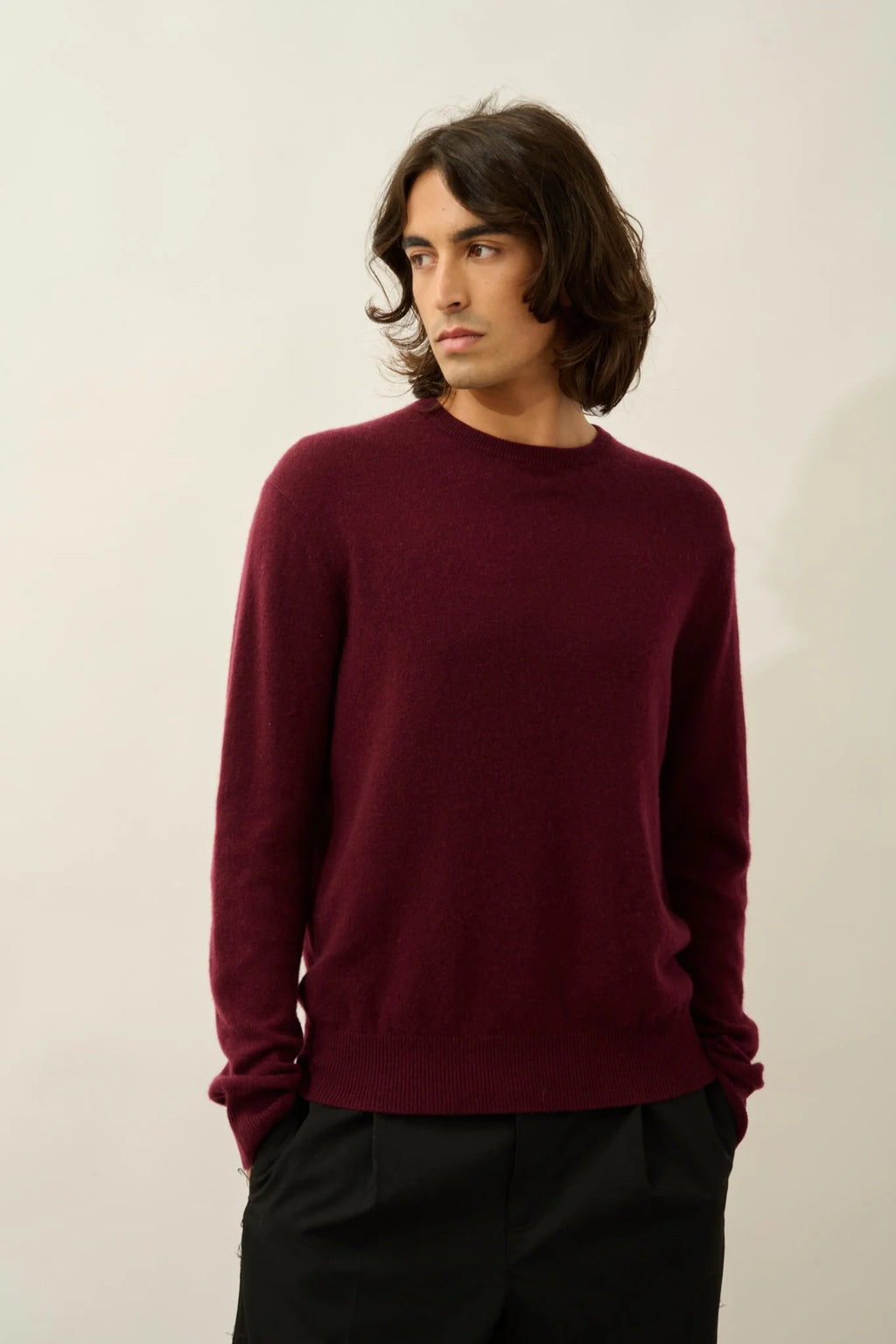 Round Neck Jumper - Aiglière - Blackberry