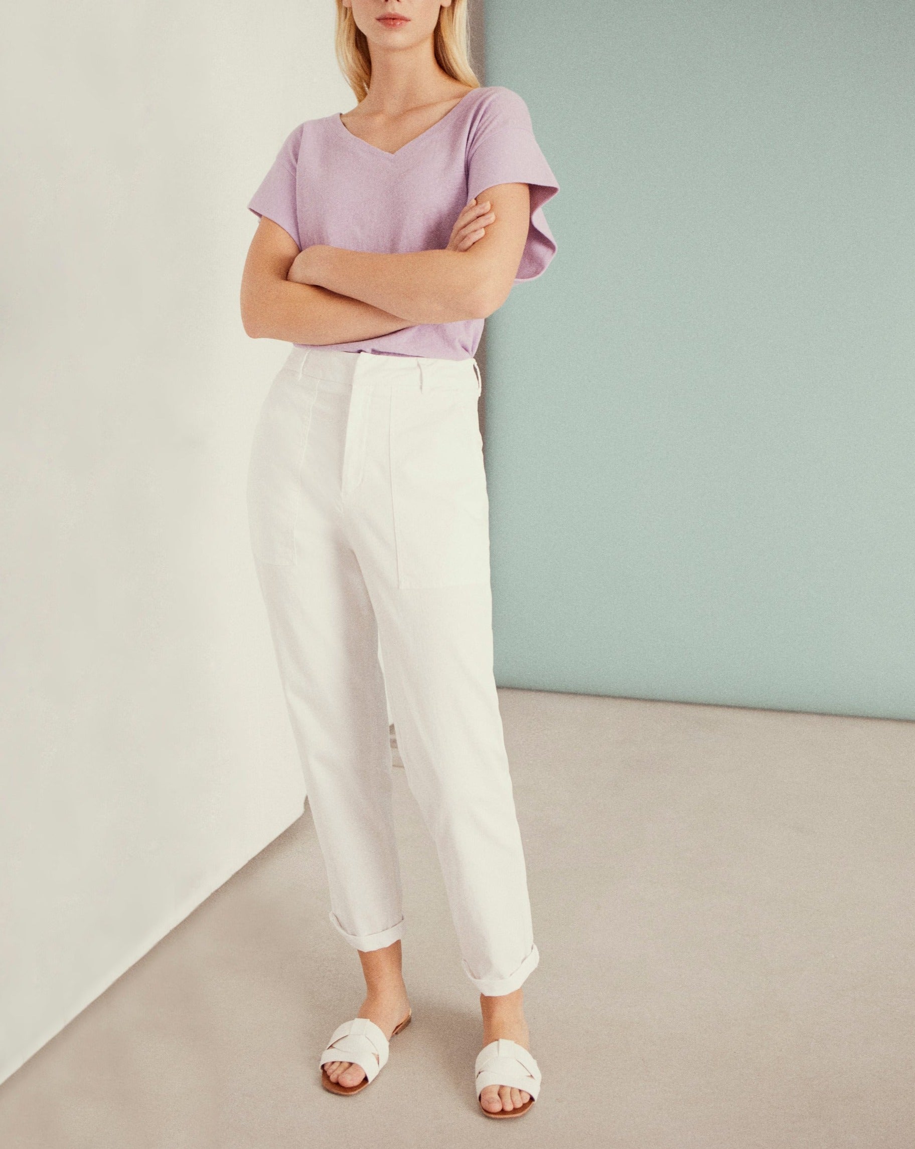 Pantalon Cargo Aimy - White - Femme