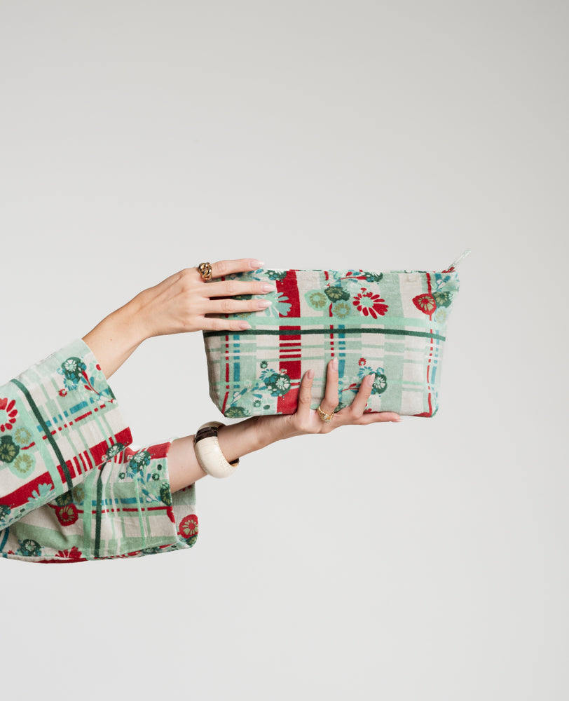 Velvet Wash Bag - Dundee sauge