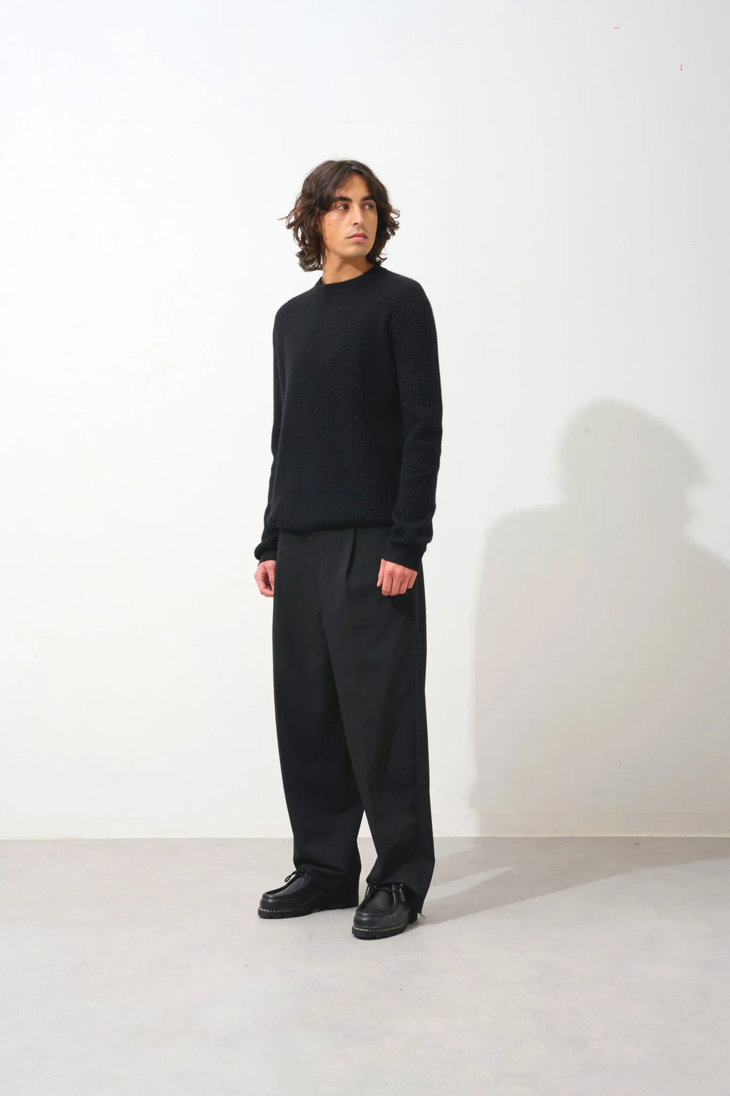 4-Ply Round Neck Jumper - Aksel - Black