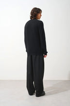 4-Ply Round Neck Jumper - Aksel - Black