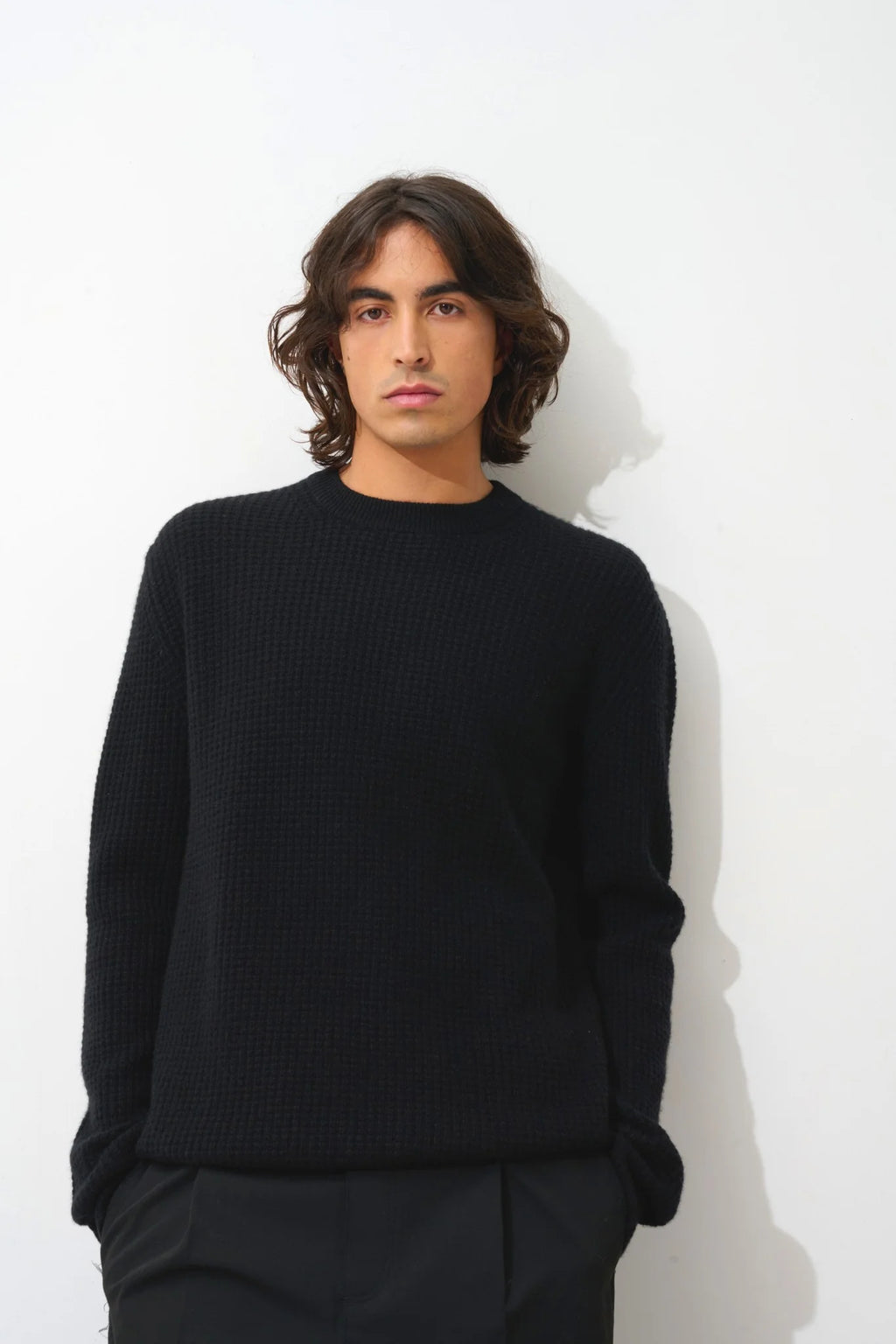 4-Ply Round Neck Jumper - Aksel - Black