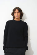 4-Ply Round Neck Jumper - Aksel - Black