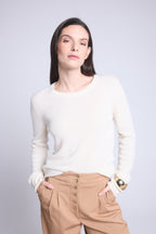 Jersey Cuello Redondo Alba - Blanco - Mujer