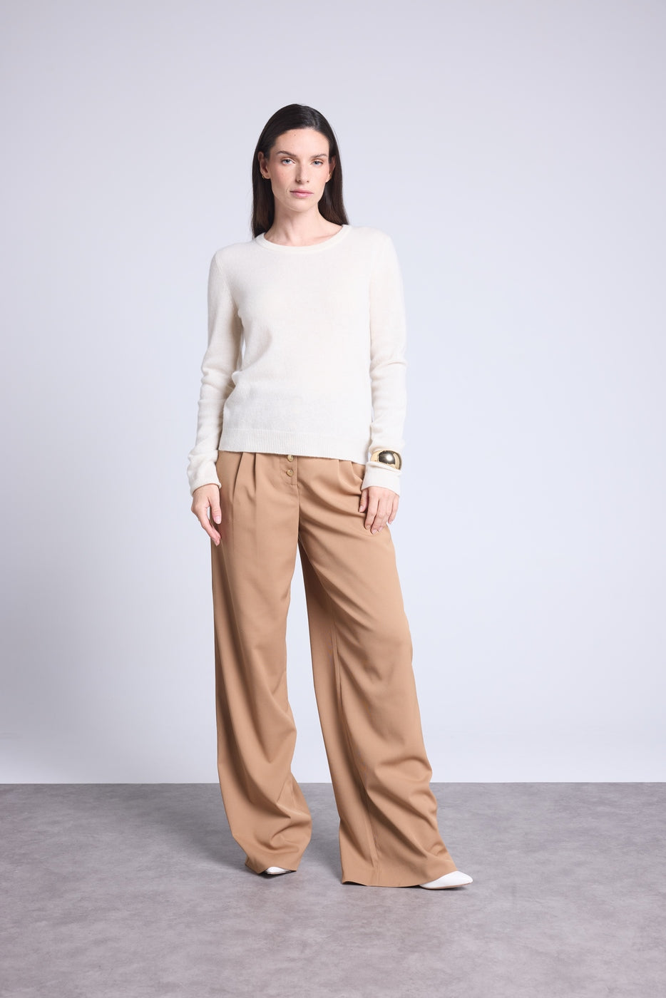 Jersey Cuello Redondo Alba - Blanco - Mujer