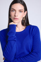 Jersey de cuello redondo Alba - Azul rey - Mujer