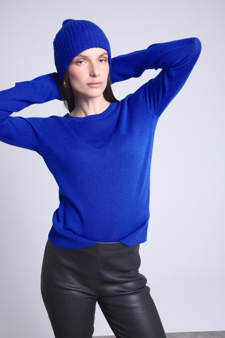 Jersey de cuello redondo Alba - Azul rey - Mujer