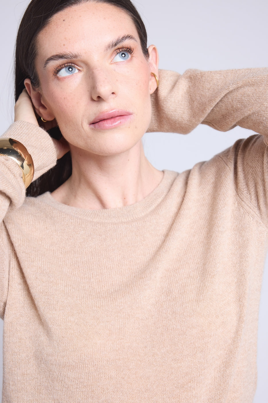 Pull Col Rond Alba - Beige Creme - Femme