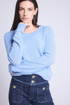 Pull Col Rond Alba - Bleu Ciel - Femme