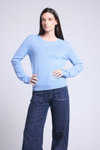 Pull Col Rond Alba - Bleu Ciel - Femme
