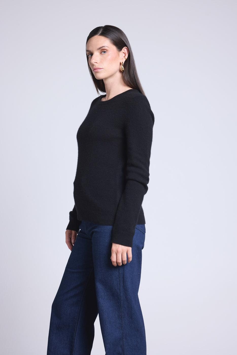Pull Col Rond Alba - Noir - Femme