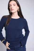 Alba Round-Neck Jumper - Navy Blue - Women