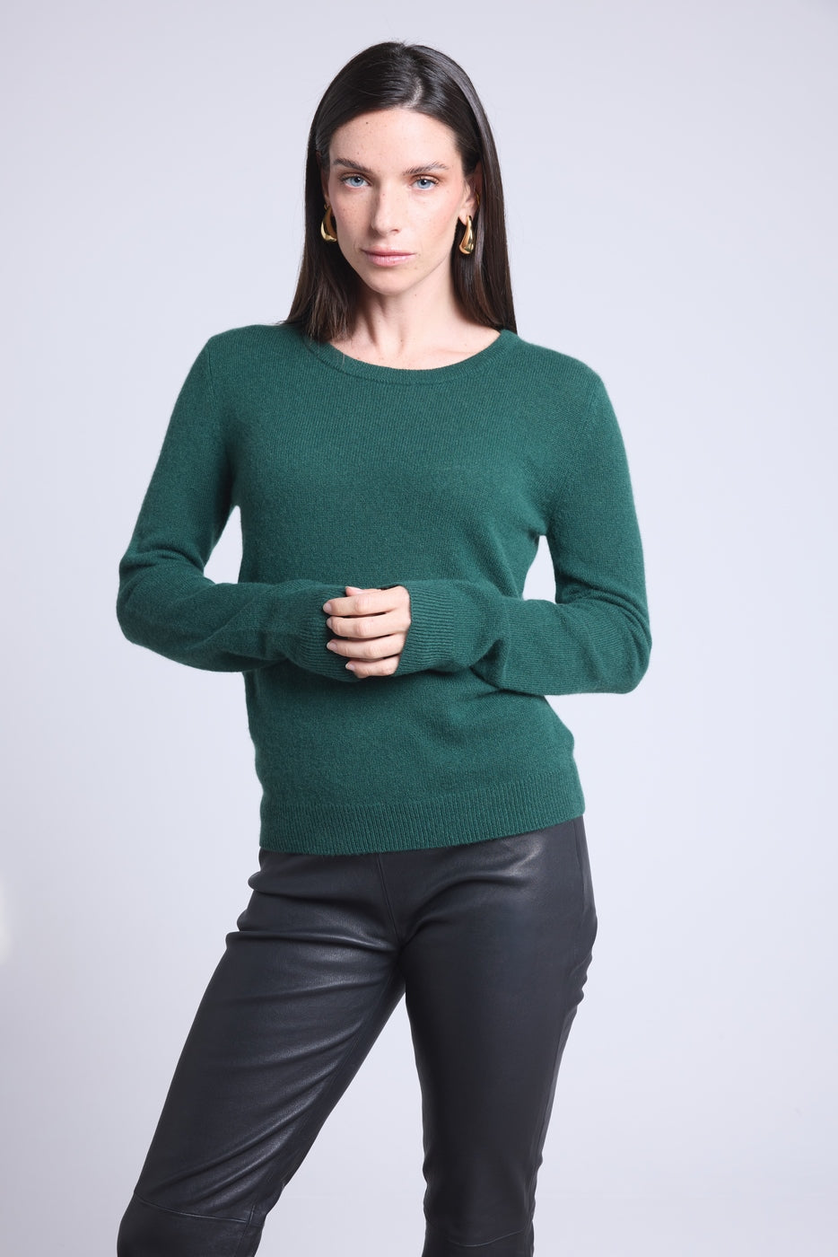 Jersey de cuello redondo Alba - Verde botella - Mujer