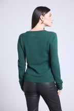 Jersey de cuello redondo Alba - Verde botella - Mujer