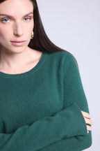 Jersey de cuello redondo Alba - Verde botella - Mujer