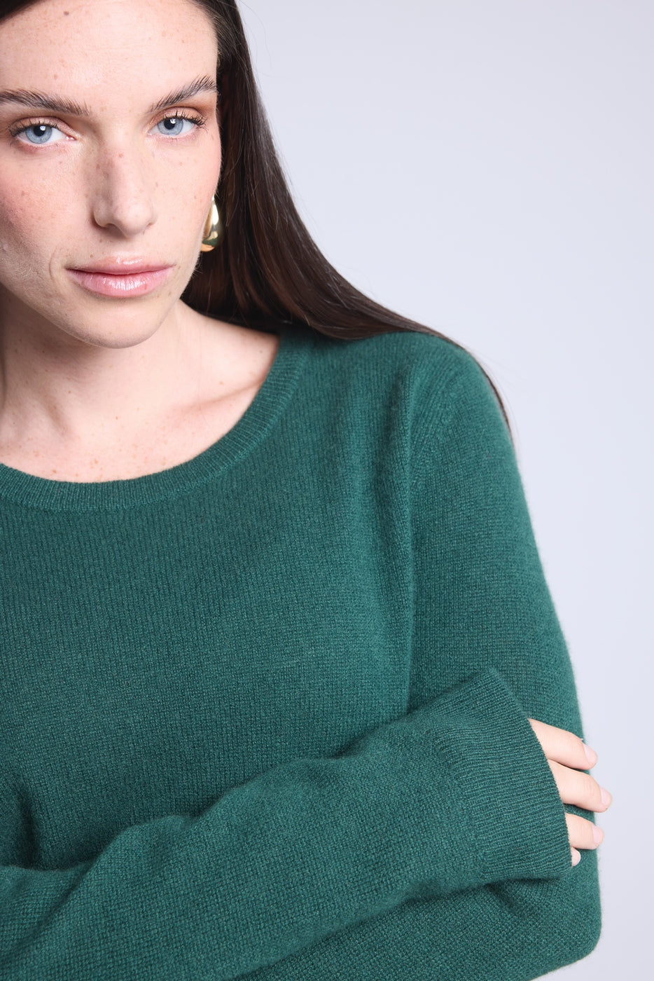 Jersey de cuello redondo Alba - Verde botella - Mujer