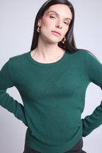 Jersey de cuello redondo Alba - Verde botella - Mujer