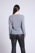 Jersey de cuello redondo Alba - Gris oscuro - Mujer