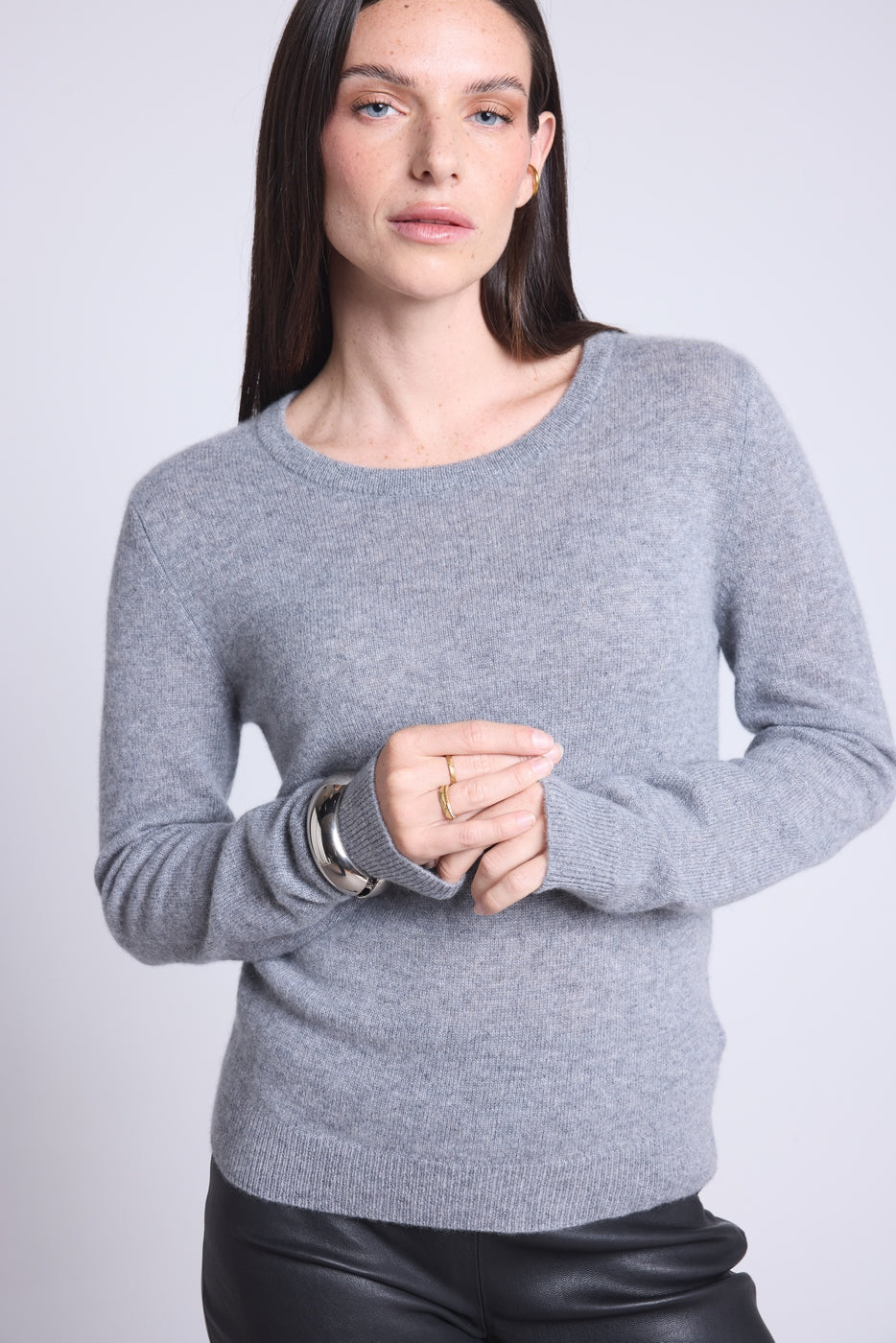 Jersey de cuello redondo Alba - Gris oscuro - Mujer