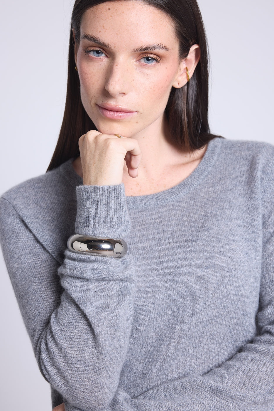 Jersey de cuello redondo Alba - Gris oscuro - Mujer