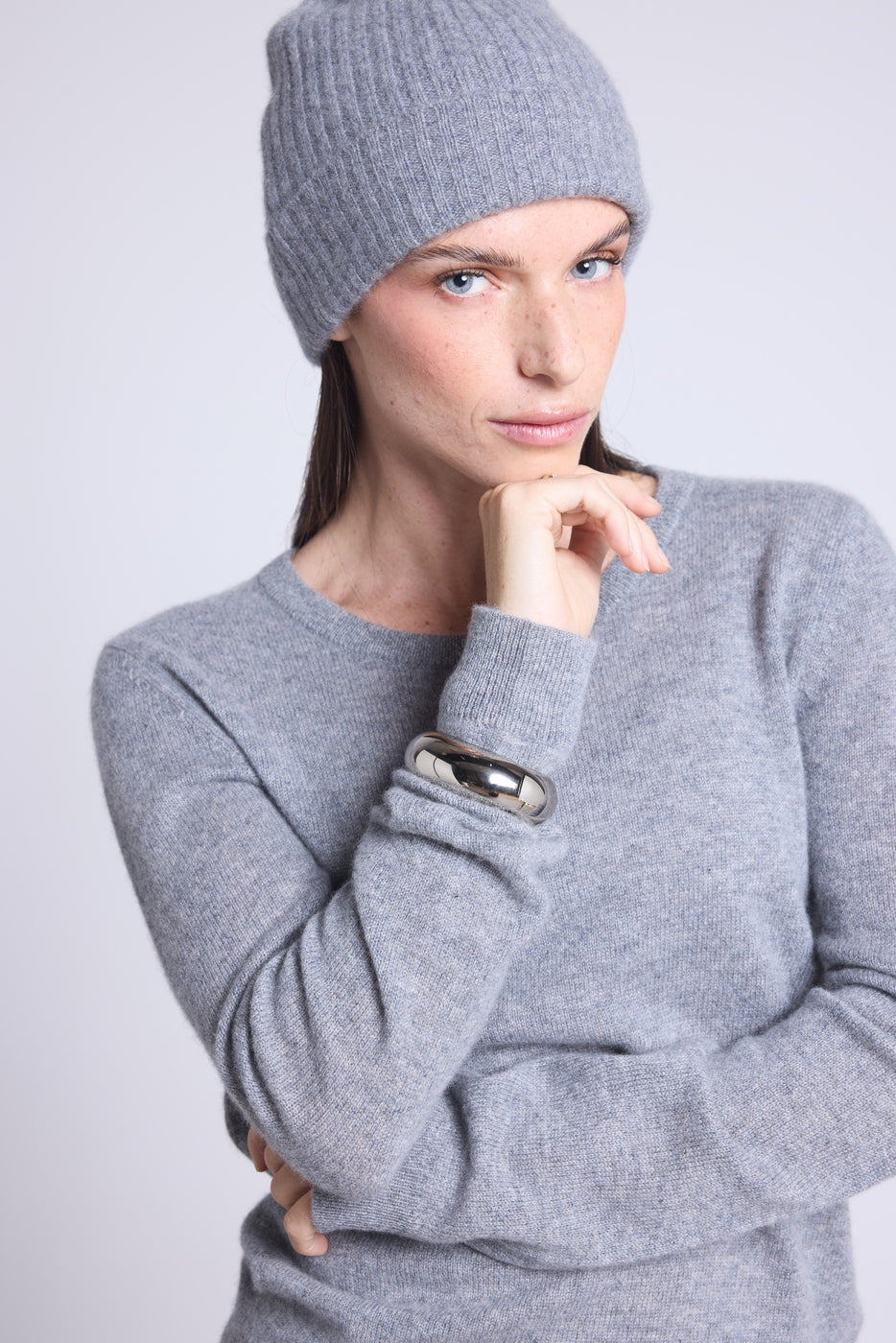 Jersey de cuello redondo Alba - Gris oscuro - Mujer